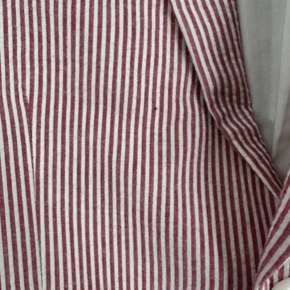 Paisley & Gray Men's Slim Fit‎ Seersucker Cotton Blazer Red White Striped Small